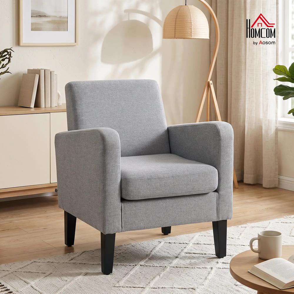 HOMCOM Linen-Look Boxy Armchair Additional View 13