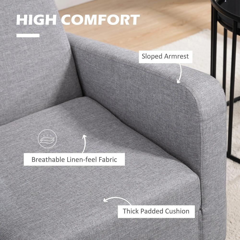 HOMCOM Linen-Look Boxy Armchair Additional View 16