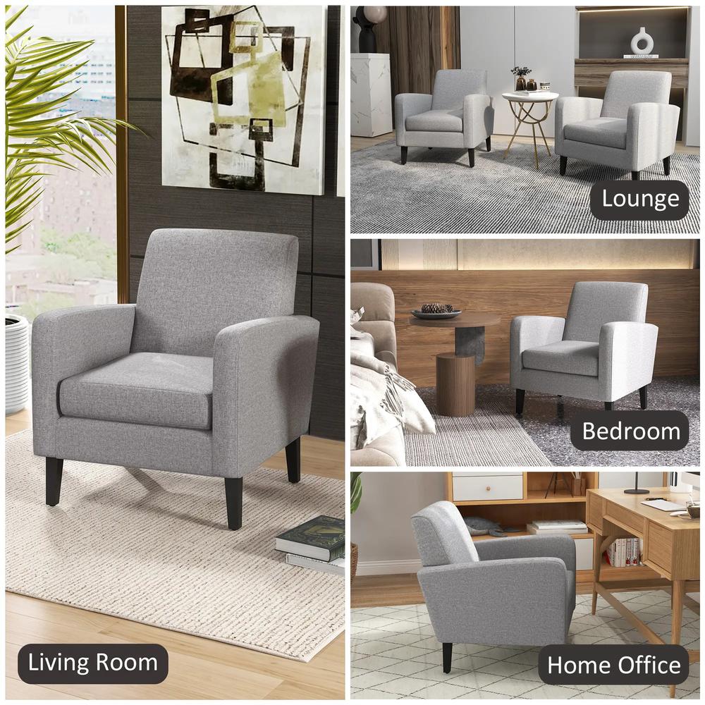 HOMCOM Linen-Look Boxy Armchair Additional View 18