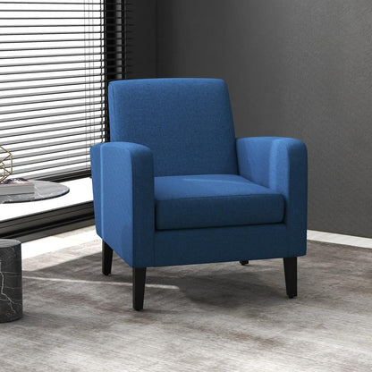 HOMCOM Linen-Look Boxy Armchair Additional View 2