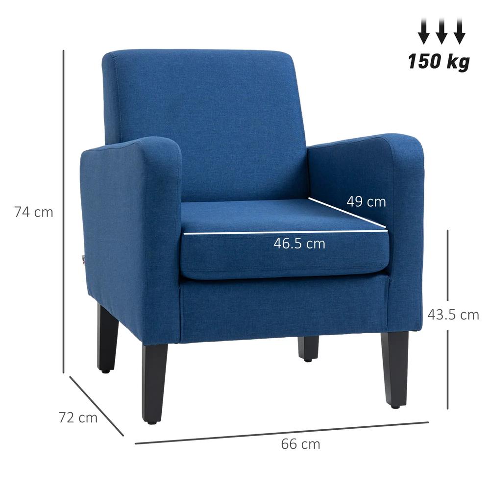 HOMCOM Linen-Look Boxy Armchair Additional View 3