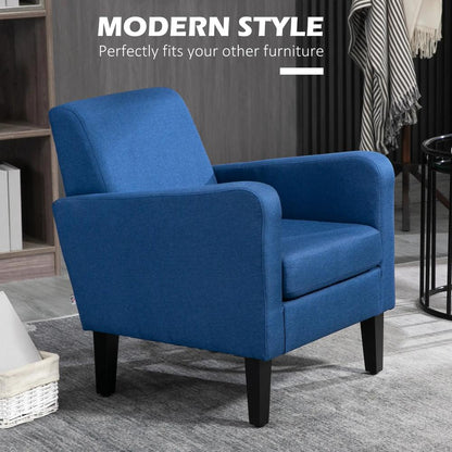 HOMCOM Linen-Look Boxy Armchair Additional View 4