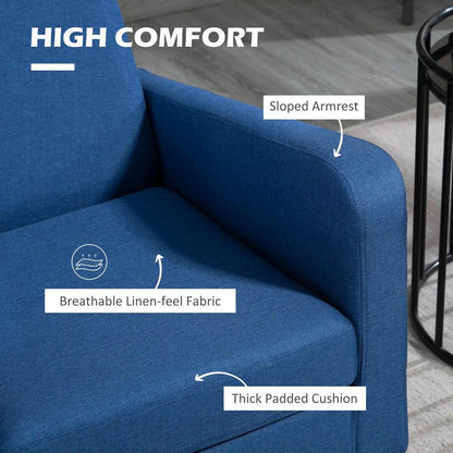 HOMCOM Linen-Look Boxy Armchair Additional View 5