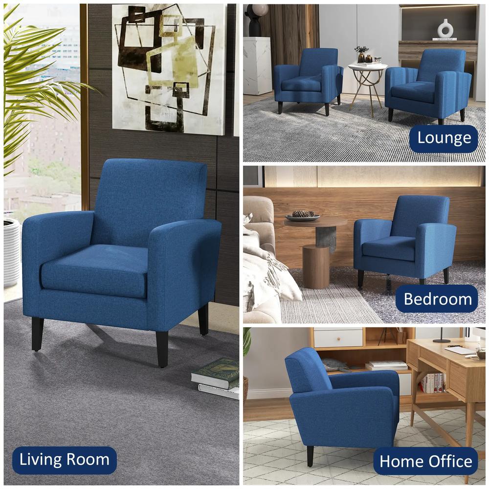 HOMCOM Linen-Look Boxy Armchair Additional View 7