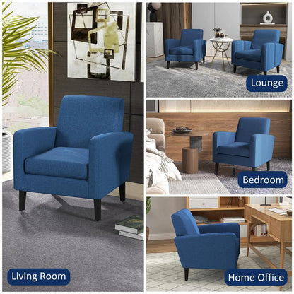 HOMCOM Linen-Look Boxy Armchair Additional View 7