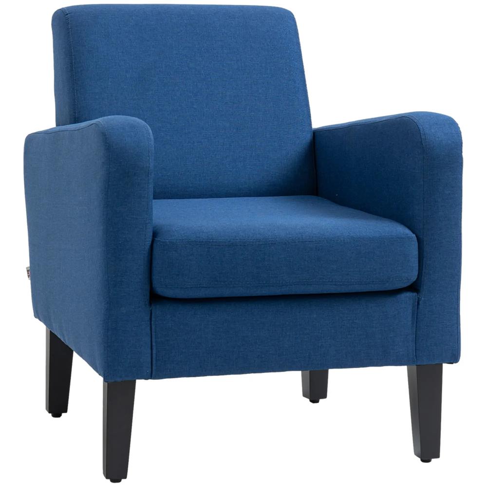 HOMCOM Linen-Look Boxy Armchair