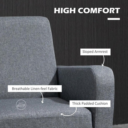 HOMCOM Modern Accent Chair, Occasional Chair with Rubber Wood Legs for Living Room, Bedroom, Grey Additional View 5