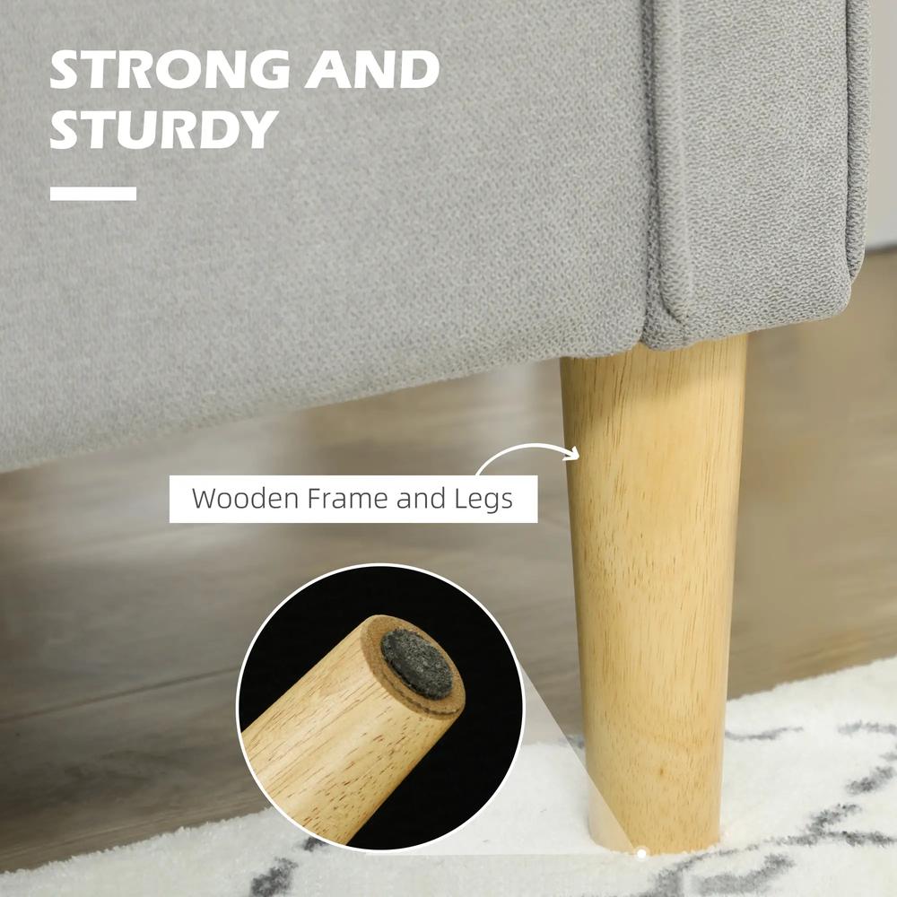 HOMCOM 2 Seater Storage Sofa, Fabric Couch with Hidden Under Seat Storage, Thick Cushions, Compact Space Saving Settee with Rubberwood Legs for Living Room, Apartment Additional View 16