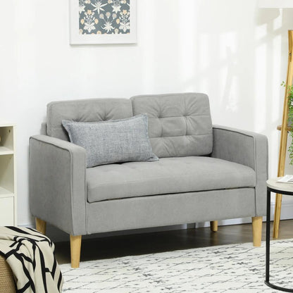 HOMCOM 2 Seater Storage Sofa, Fabric Couch with Hidden Under Seat Storage, Thick Cushions, Compact Space Saving Settee with Rubberwood Legs for Living Room, Apartment Additional View 17