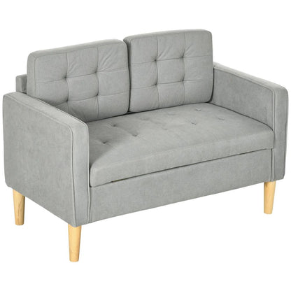 HOMCOM 2 Seater Storage Sofa, Fabric Couch with Hidden Under Seat Storage, Thick Cushions, Compact Space Saving Settee with Rubberwood Legs for Living Room, Apartment Additional View 24