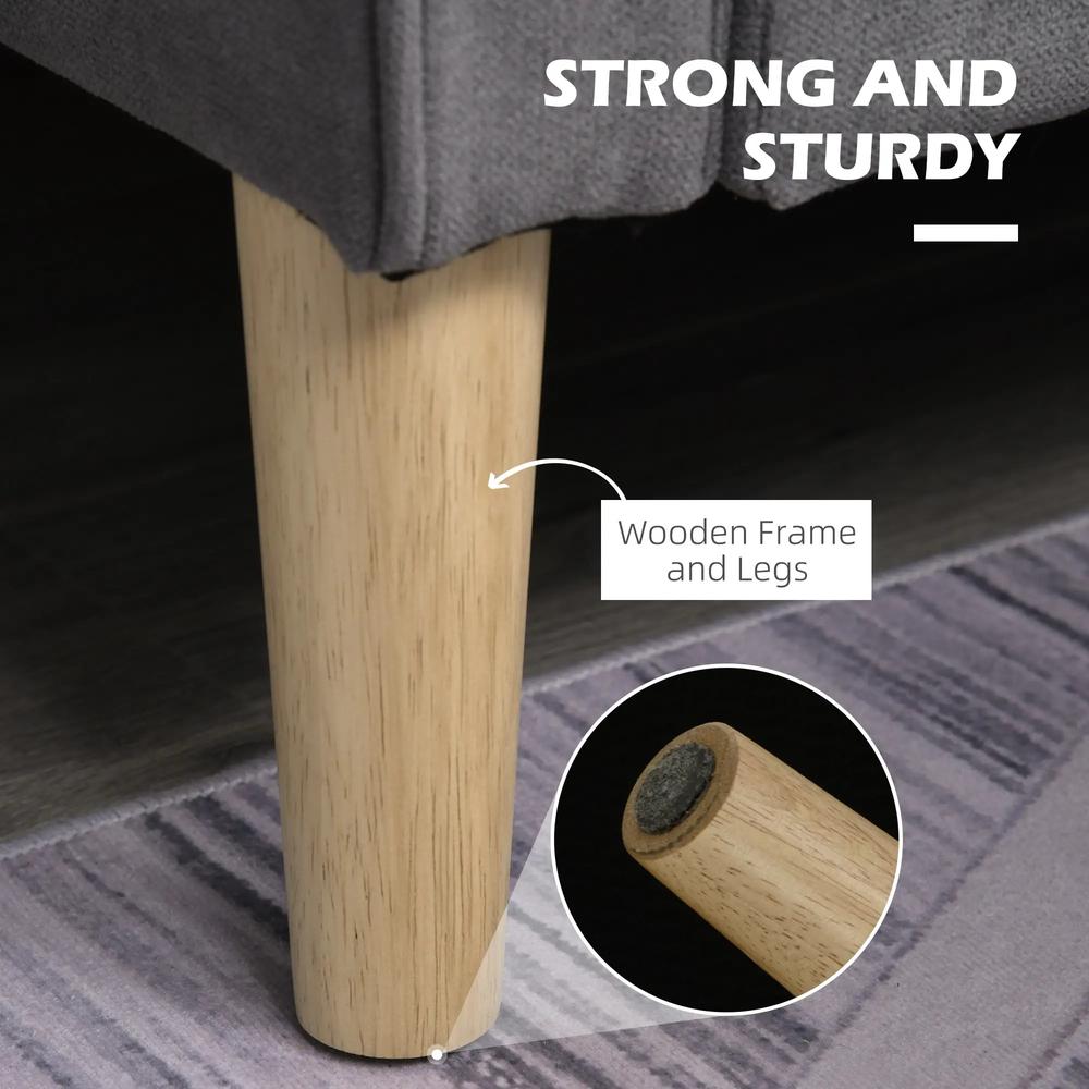 HOMCOM 2 Seater Storage Sofa, Fabric Couch with Hidden Under Seat Storage, Thick Cushions, Compact Space Saving Settee with Rubberwood Legs for Living Room, Apartment Additional View 6