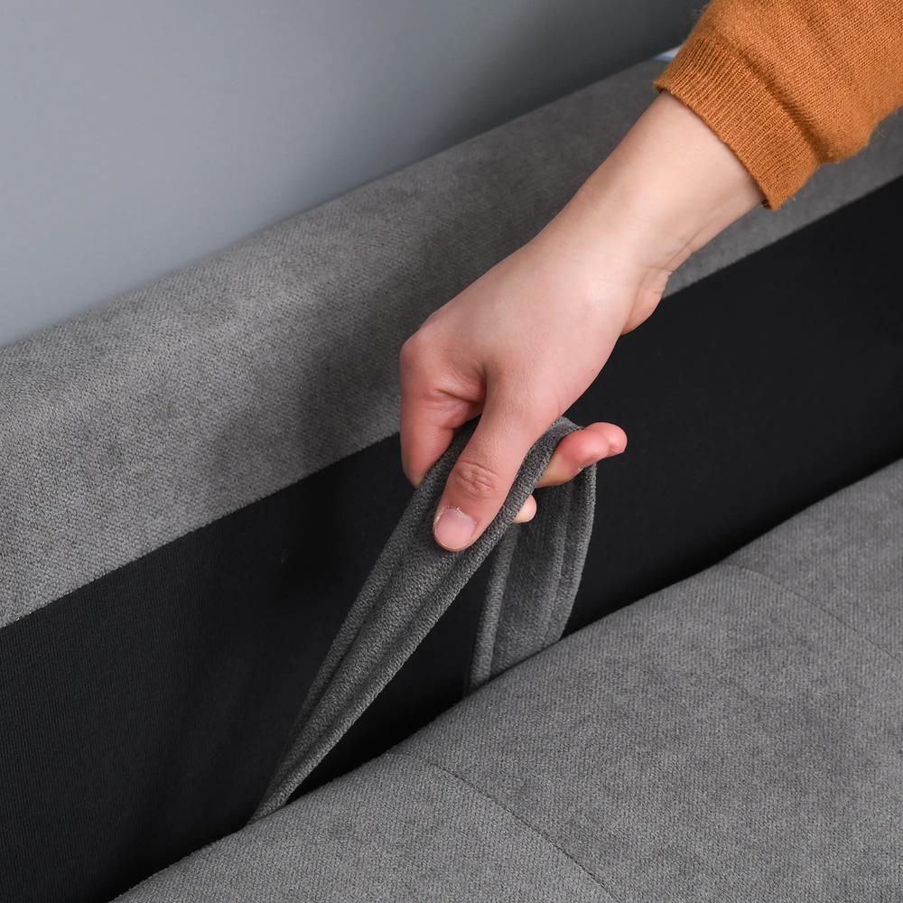 HOMCOM 2 Seater Storage Sofa, Fabric Couch with Hidden Under Seat Storage, Thick Cushions, Compact Space Saving Settee with Rubberwood Legs for Living Room, Apartment Additional View 7