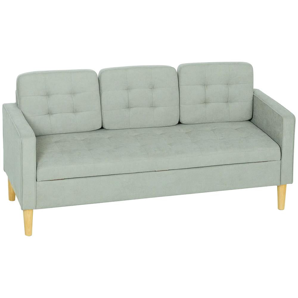 HOMCOM 3 Seater Sofa, 169cm Couch with Hidden Storage, Wood Legs Additional View 11