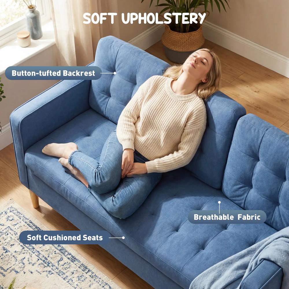 HOMCOM 3 Seater Sofa, 169cm Couch with Hidden Storage, Wood Legs Additional View 15