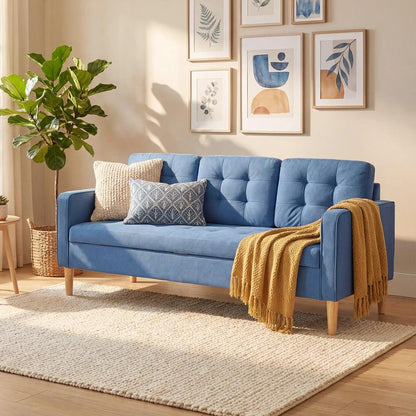 HOMCOM 3 Seater Sofa, 169cm Couch with Hidden Storage, Wood Legs Additional View 21