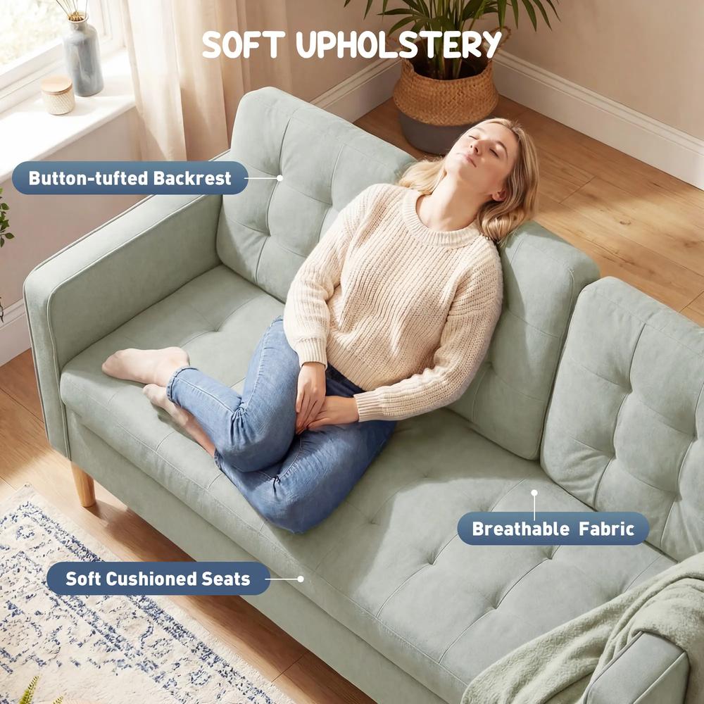 HOMCOM 3 Seater Sofa, 169cm Couch with Hidden Storage, Wood Legs Additional View 4