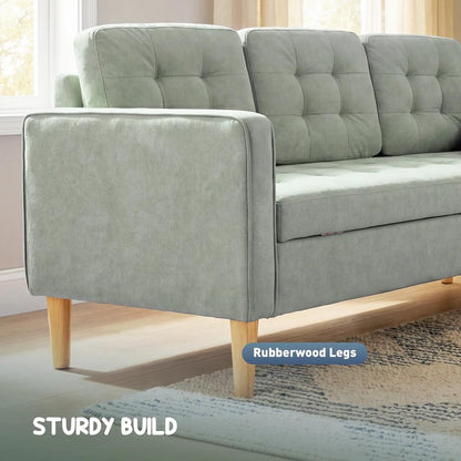 HOMCOM 3 Seater Sofa, 169cm Couch with Hidden Storage, Wood Legs Additional View 5