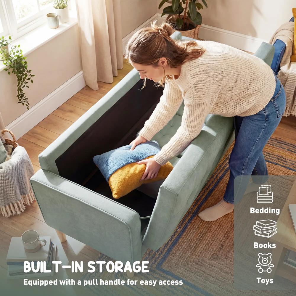 HOMCOM 3 Seater Sofa, 169cm Couch with Hidden Storage, Wood Legs Additional View 6