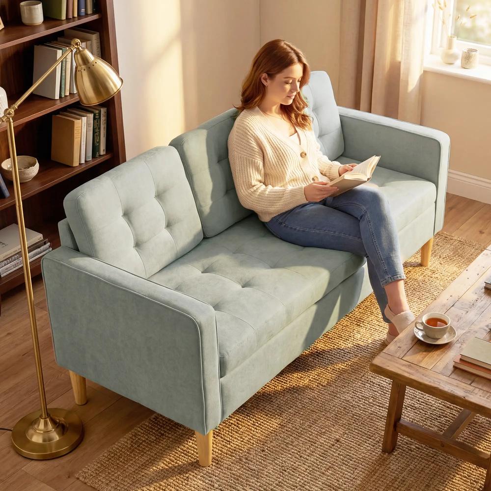 HOMCOM 3 Seater Sofa, 169cm Couch with Hidden Storage, Wood Legs Additional View 7