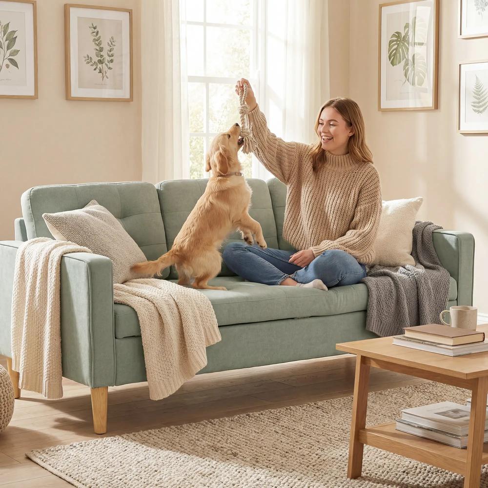 HOMCOM 3 Seater Sofa, 169cm Couch with Hidden Storage, Wood Legs Additional View 8