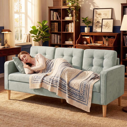 HOMCOM 3 Seater Sofa, 169cm Couch with Hidden Storage, Wood Legs Additional View 9