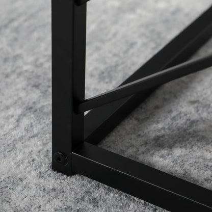 HOMCOM Nesting Coffee Tables, Set of 3 Square Side Tables with Black Metal Frame, for Living Room, Bedroom and Office Additional View 9