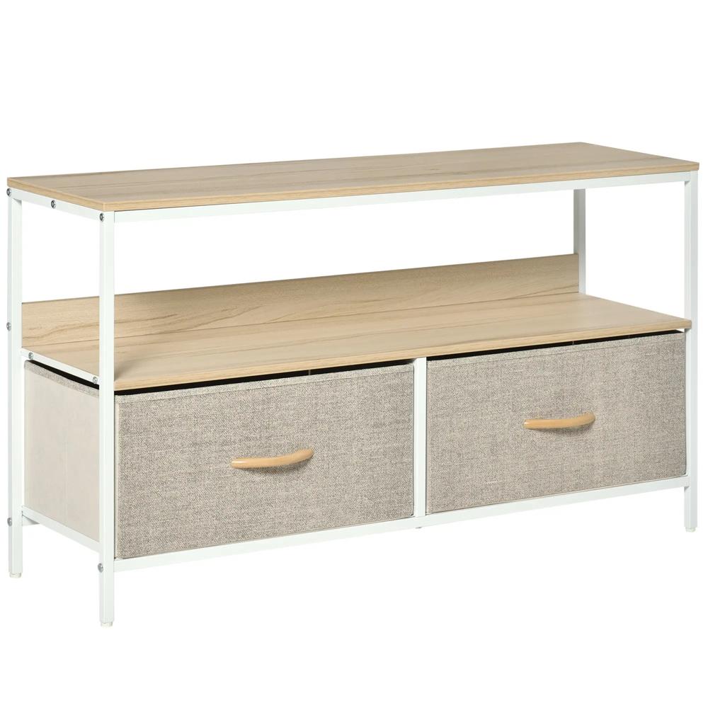 HOMCOM TV Stand Cabinet with 2 Foldable Drawers Additional View 12