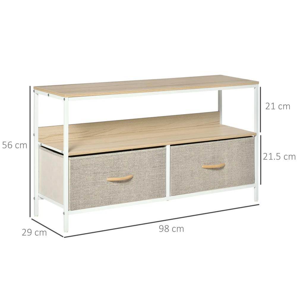 HOMCOM TV Stand Cabinet with 2 Foldable Drawers Additional View 14
