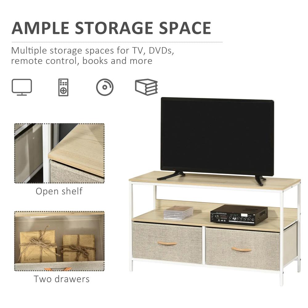 HOMCOM TV Stand Cabinet with 2 Foldable Drawers Additional View 16