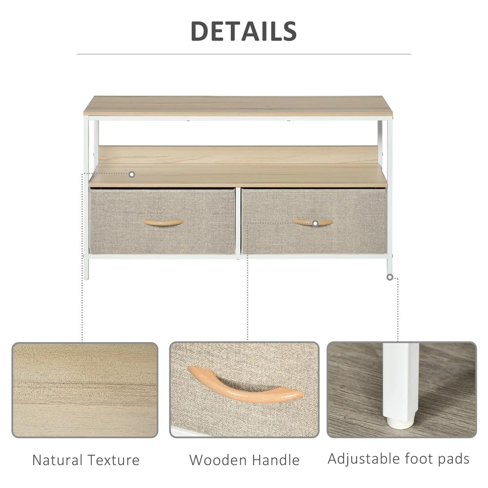 HOMCOM TV Stand Cabinet with 2 Foldable Drawers Additional View 17