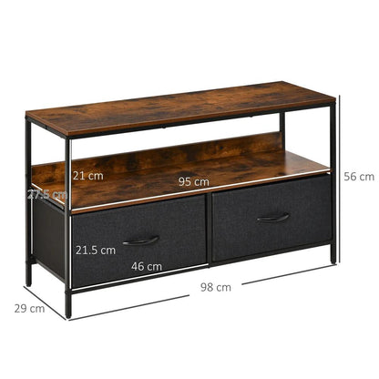HOMCOM TV Stand Cabinet with 2 Foldable Drawers Additional View 24