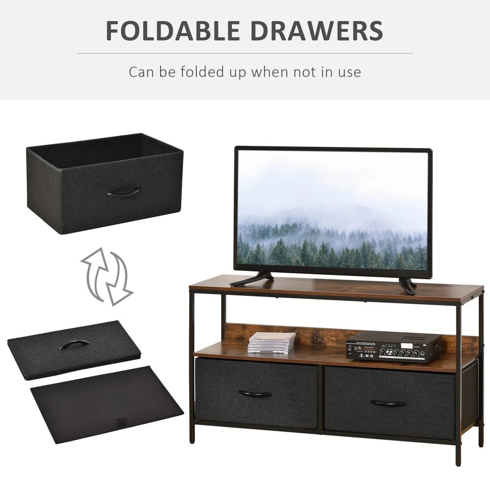 HOMCOM TV Stand Cabinet with 2 Foldable Drawers Additional View 25