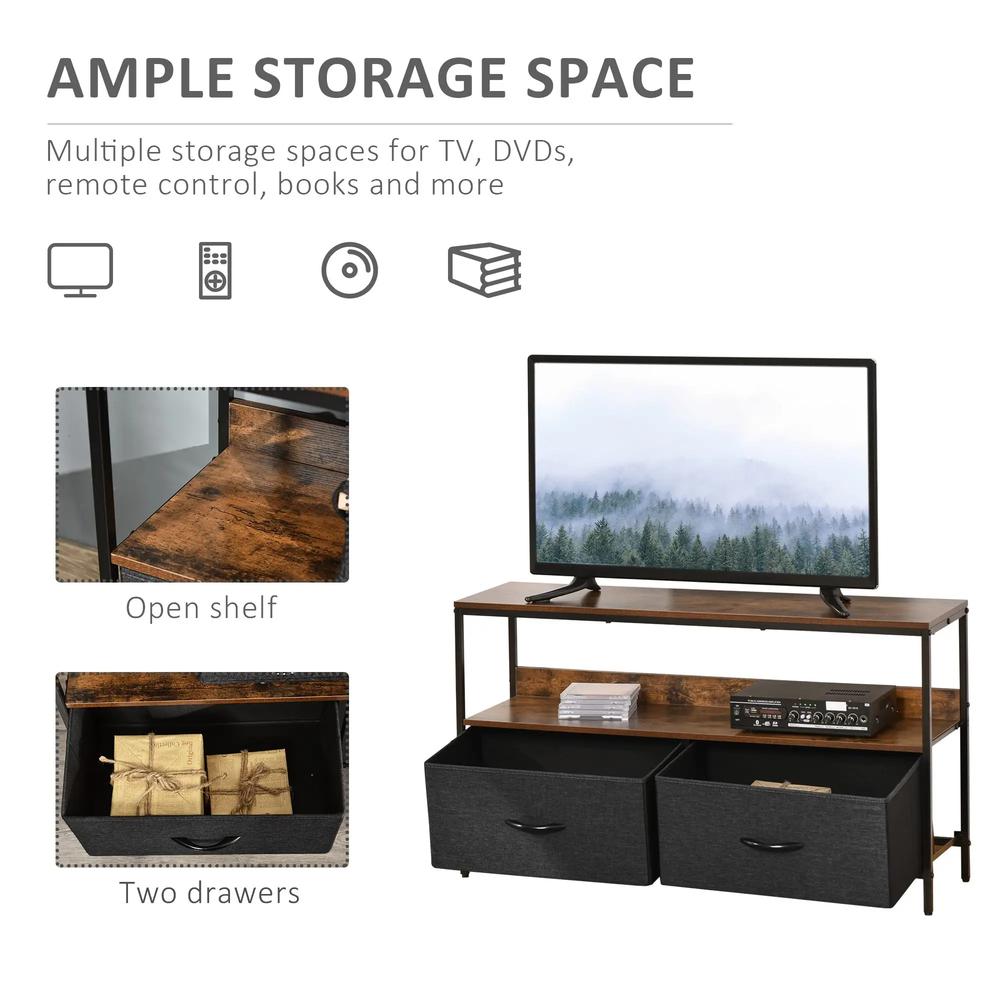 HOMCOM TV Stand Cabinet with 2 Foldable Drawers Additional View 26