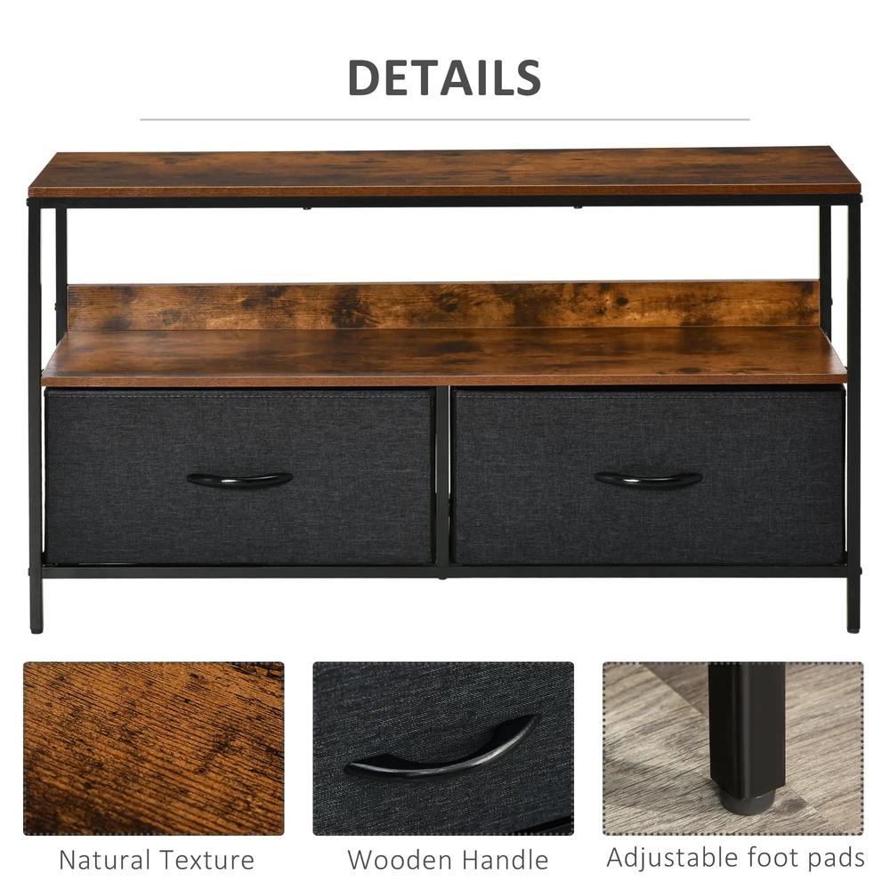 HOMCOM TV Stand Cabinet with 2 Foldable Drawers Additional View 27
