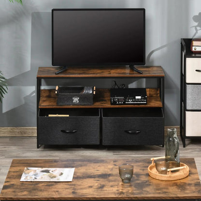 HOMCOM TV Stand Cabinet with 2 Foldable Drawers Additional View 28