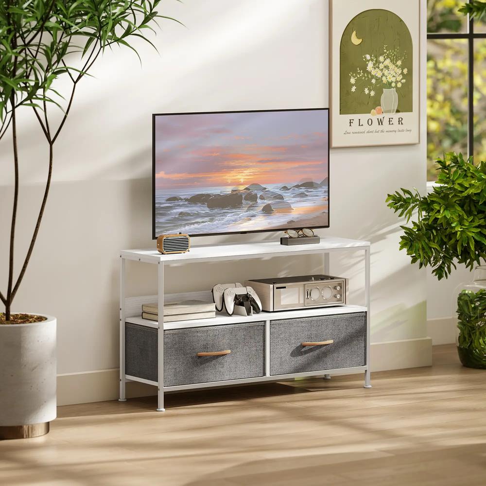 HOMCOM TV Stand Cabinet with 2 Foldable Drawers Additional View 33