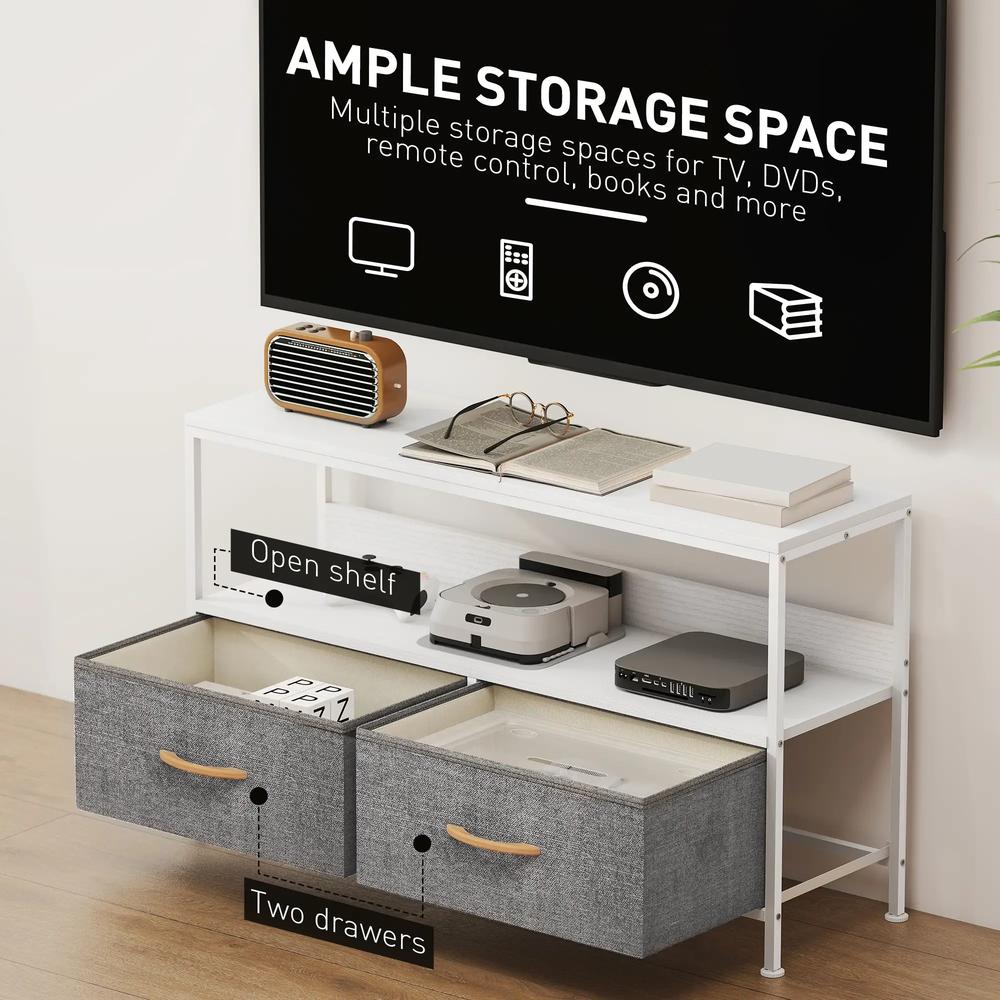 HOMCOM TV Stand Cabinet with 2 Foldable Drawers Additional View 36