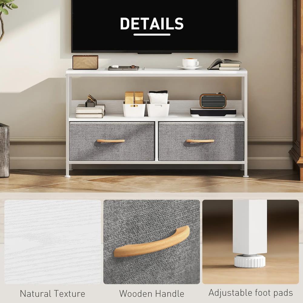 HOMCOM TV Stand Cabinet with 2 Foldable Drawers Additional View 37