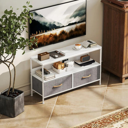 HOMCOM TV Stand Cabinet with 2 Foldable Drawers Additional View 40