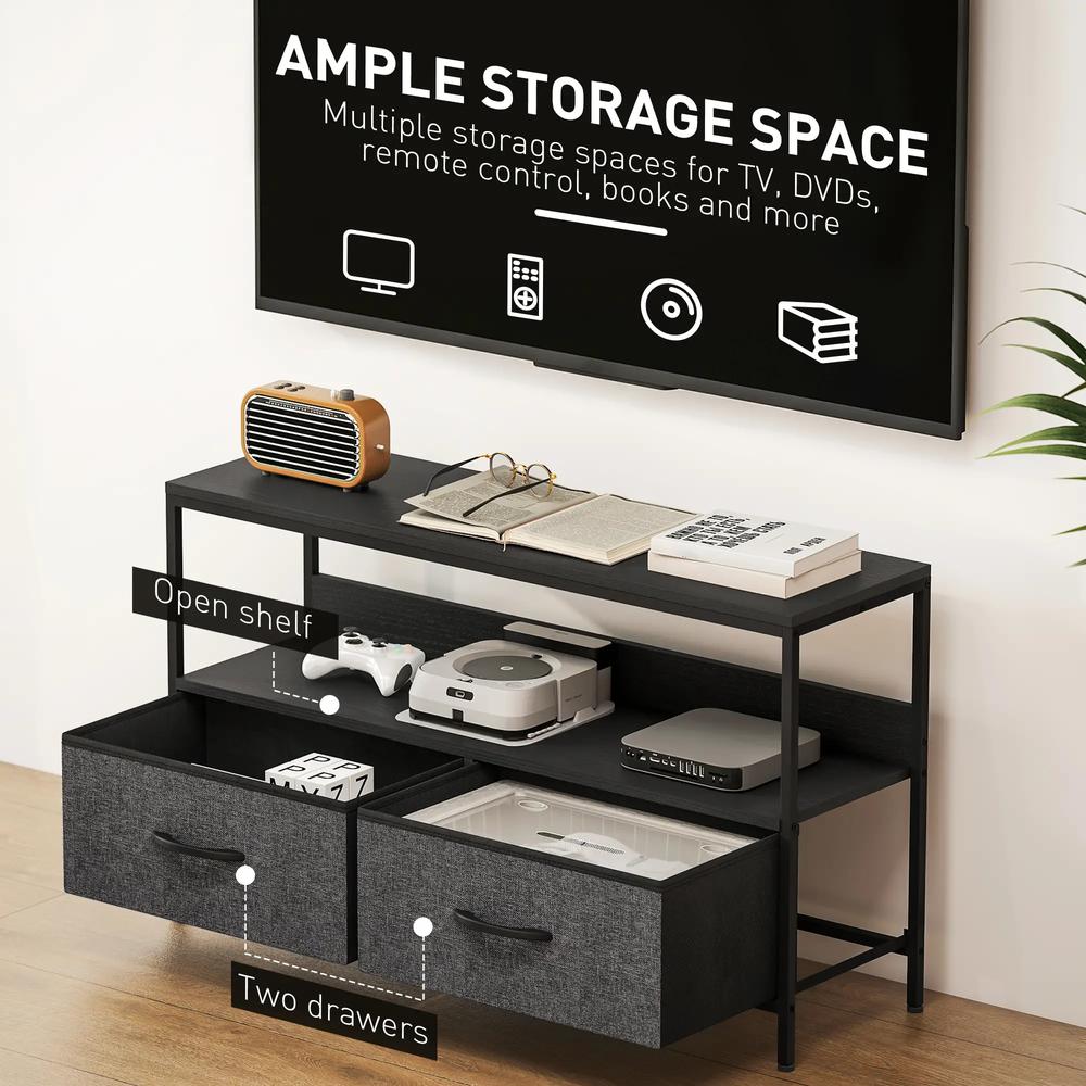 HOMCOM TV Stand Cabinet with 2 Foldable Drawers Additional View 5