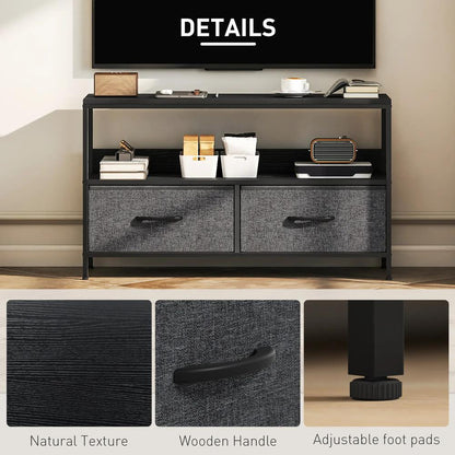 HOMCOM TV Stand Cabinet with 2 Foldable Drawers Additional View 6