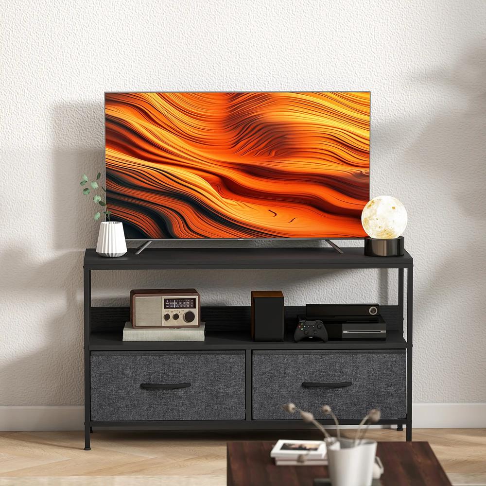 HOMCOM TV Stand Cabinet with 2 Foldable Drawers Additional View 9