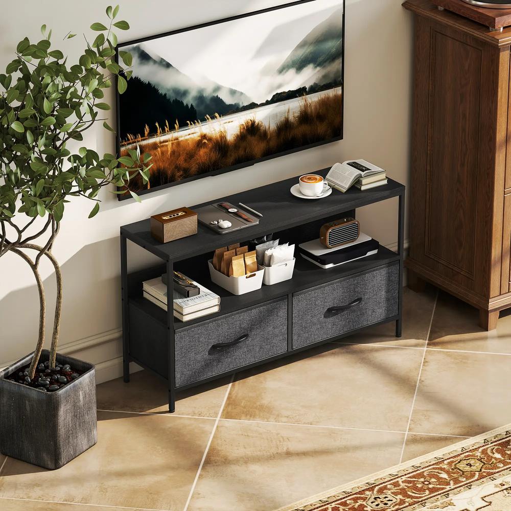 HOMCOM TV Stand Cabinet with 2 Foldable Drawers Additional View 10
