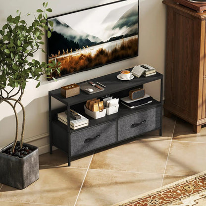 HOMCOM TV Stand Cabinet with 2 Foldable Drawers Additional View 10