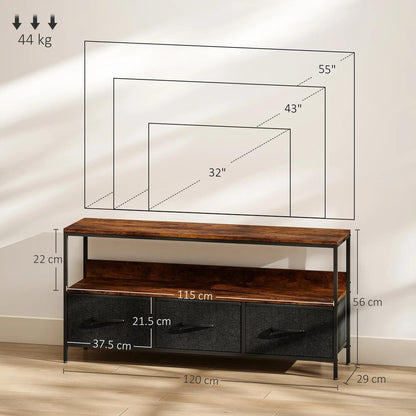 HOMCOM TV Stand Cabinet with 3 Foldable Drawers Additional View 14