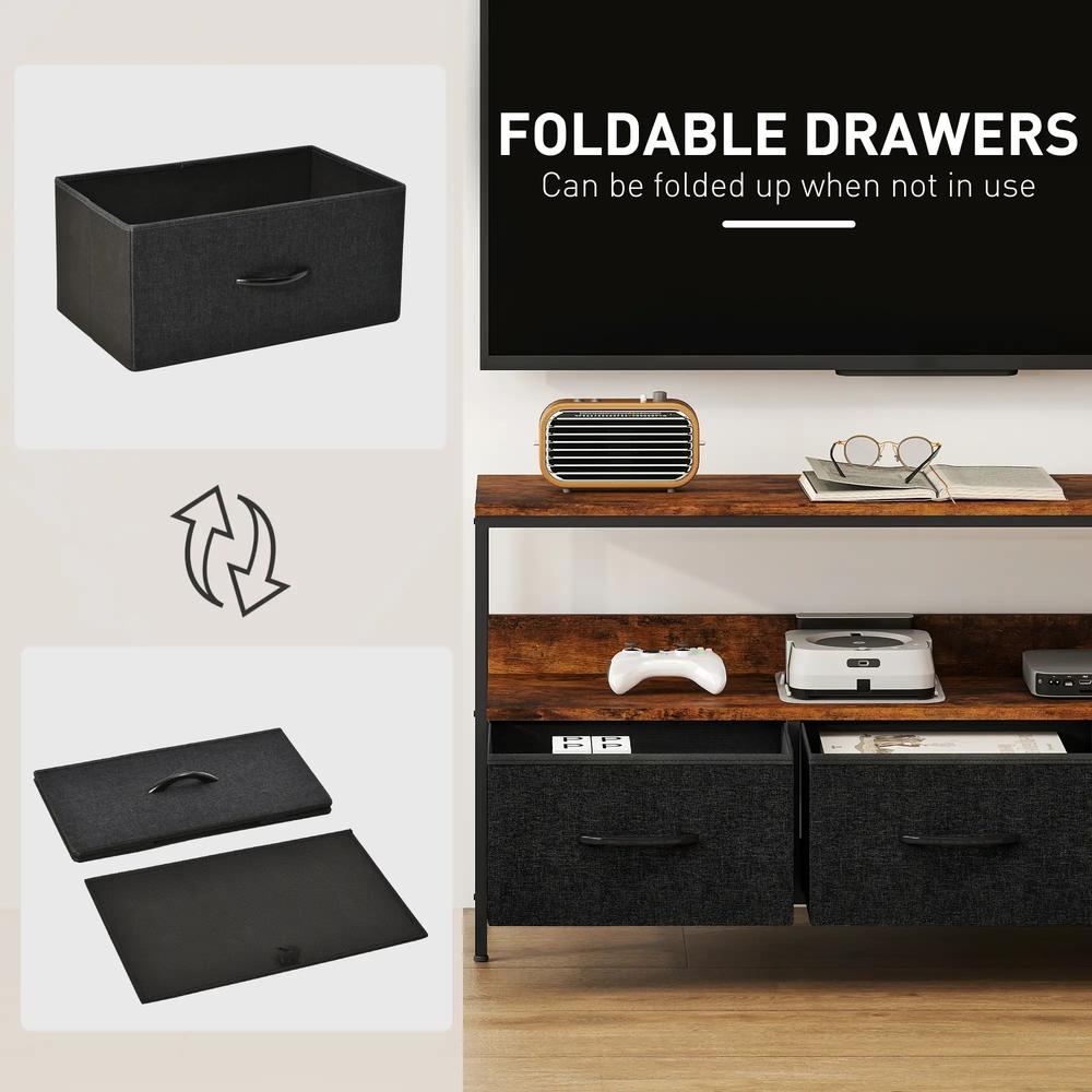 HOMCOM TV Stand Cabinet with 3 Foldable Drawers Additional View 15