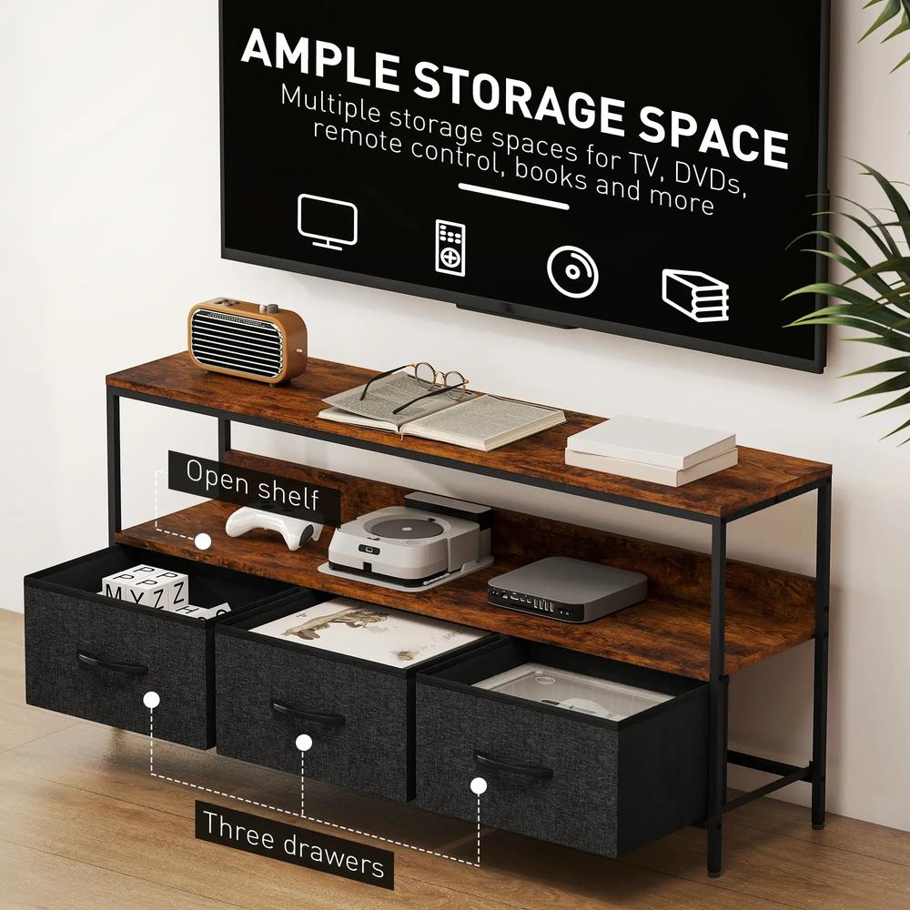 HOMCOM TV Stand Cabinet with 3 Foldable Drawers Additional View 16