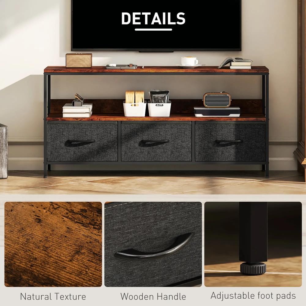 HOMCOM TV Stand Cabinet with 3 Foldable Drawers Additional View 17