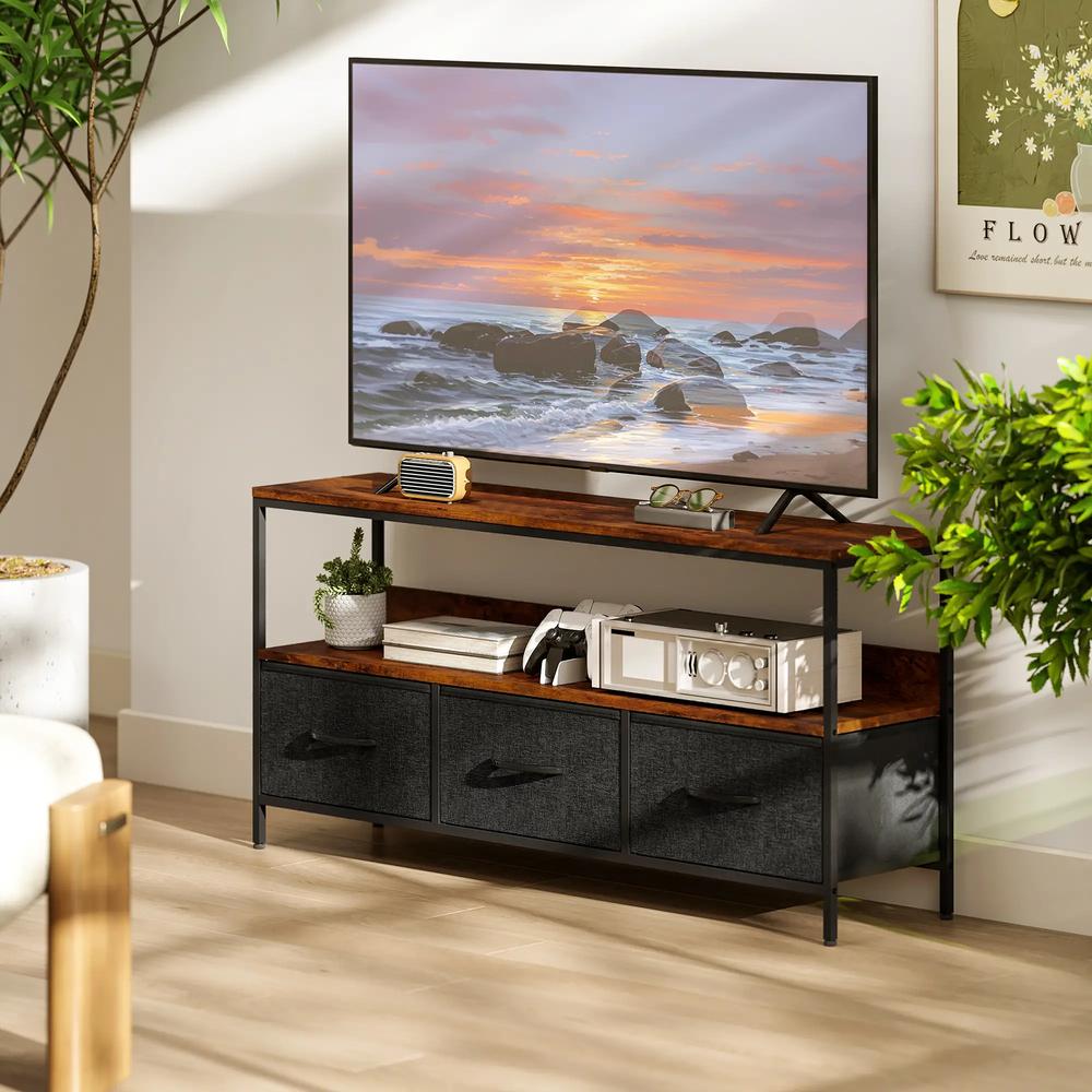 HOMCOM TV Stand Cabinet with 3 Foldable Drawers Additional View 18
