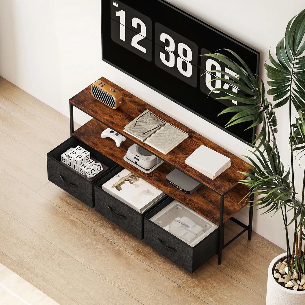 HOMCOM TV Stand Cabinet with 3 Foldable Drawers Additional View 19